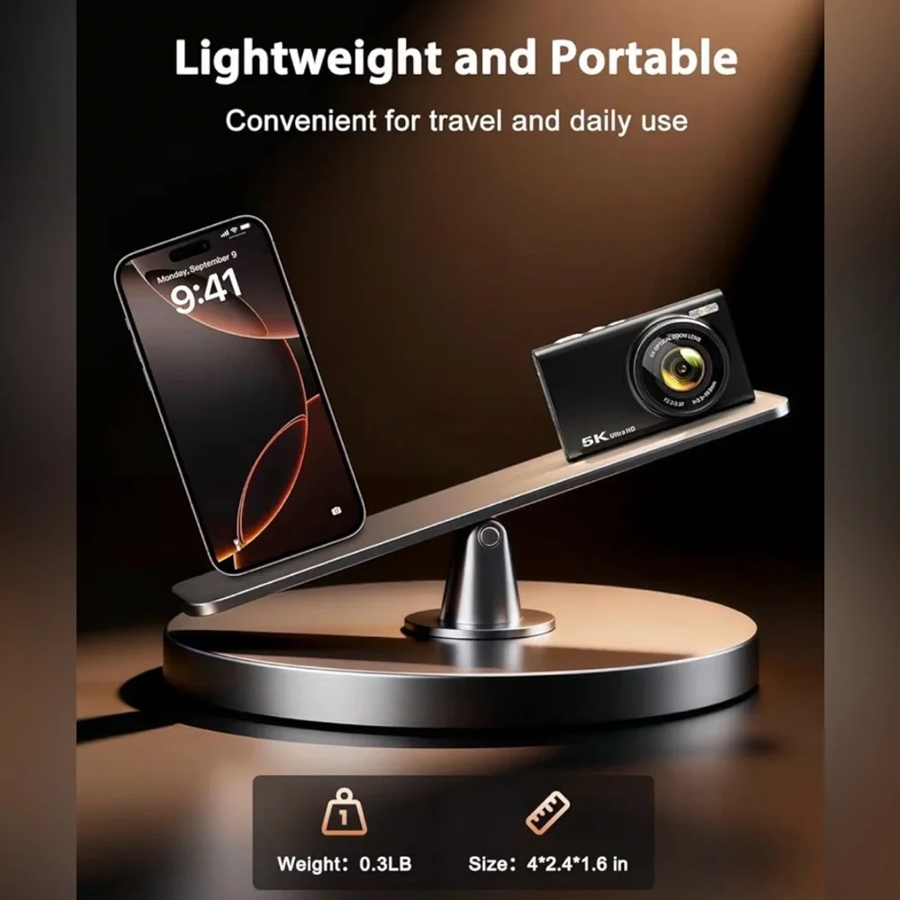 5K Digital Camera for Photography with 6X Optical Zoom